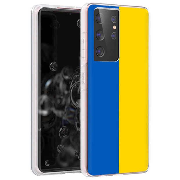 Flag Ukraine Print Slim Cover For Samsung Galaxy S (S24, S23, S22, S21 / Plus, FE, Ultra), Print in USA