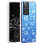 Blue Snowflakes Print Slim Cover For Samsung Galaxy S (S24, S23, S22, S21 / Plus, FE, Ultra), Print in USA