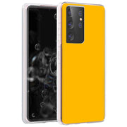 Yellow Orange Print Slim Cover For Samsung Galaxy S (S24, S23, S22, S21 / Plus, FE, Ultra), Print in USA