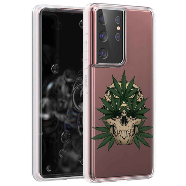 Marijuana Skull Print Slim Cover For Samsung Galaxy S (S24, S23, S22, S21 / Plus, FE, Ultra), Print in USA