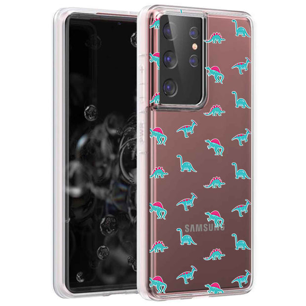 Cute Dinosaur Print Slim Cover For Samsung Galaxy S (S24, S23, S22, S21 / Plus, FE, Ultra), Print in USA