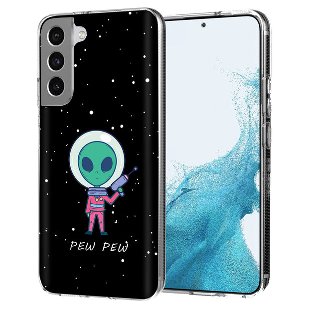 Pew Pew Alien Print Slim Cover For Samsung Galaxy S (S24, S23, S22, S21 / Plus, FE, Ultra), Print in USA