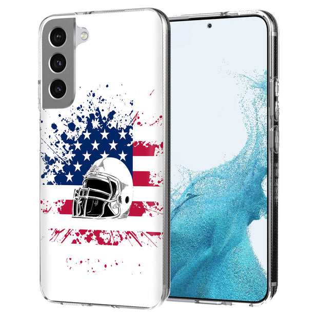 USA Flag Helmet Print Slim Cover For Samsung Galaxy S (S24, S23, S22, S21 / Plus, FE, Ultra), Print in USA