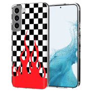 Checkers Flame Print Slim Cover For Samsung Galaxy S (S24, S23, S22, S21 / Plus, FE, Ultra), Print in USA