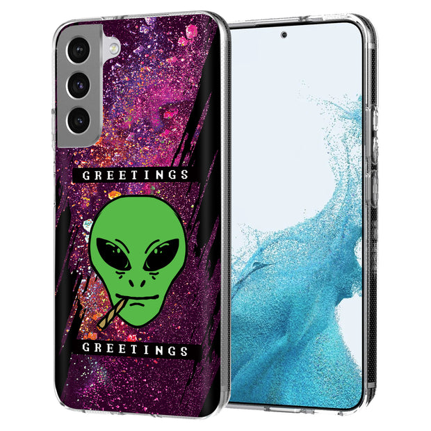 Alien Weed Print Slim Cover For Samsung Galaxy S (S24, S23, S22, S21 / Plus, FE, Ultra), Print in USA