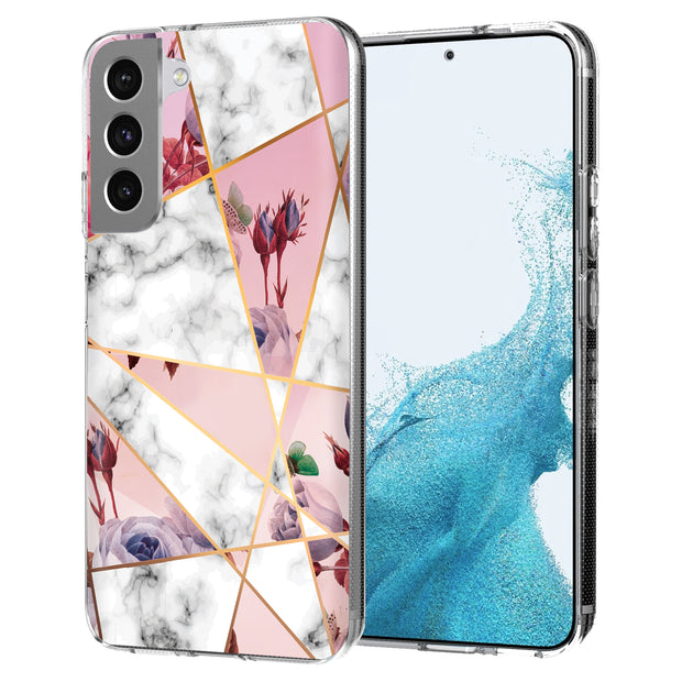 Marble Flower Print Slim Cover For Samsung Galaxy S (S24, S23, S22, S21 / Plus, FE, Ultra), Print in USA