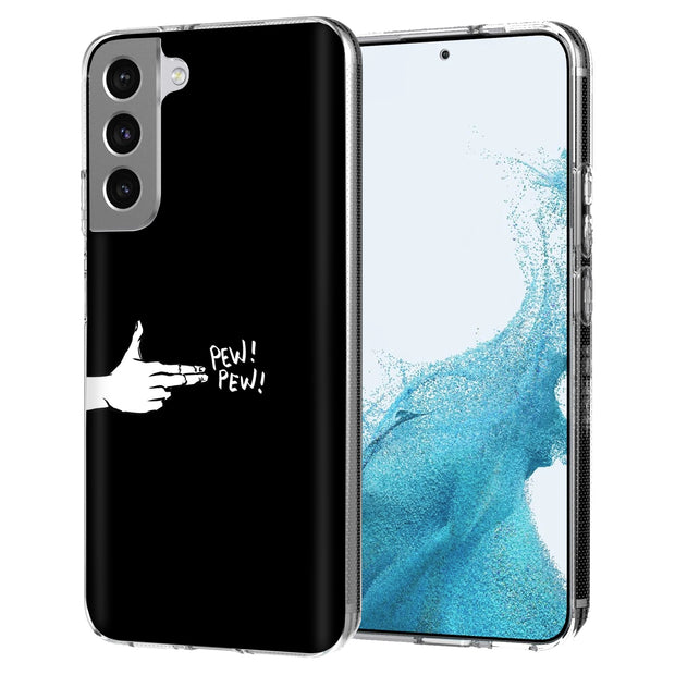 Pew Pew Hand Print Slim Cover For Samsung Galaxy S (S24, S23, S22, S21 / Plus, FE, Ultra), Print in USA