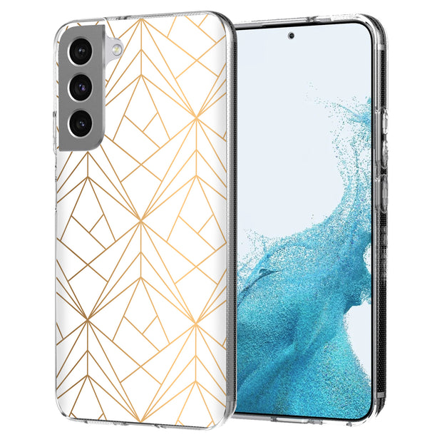 Golden Pattern Print Slim Cover For Samsung Galaxy S (S24, S23, S22, S21 / Plus, FE, Ultra), Print in USA