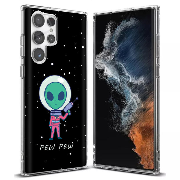 Pew Pew Alien Print Slim Cover For Samsung Galaxy S (S24, S23, S22, S21 / Plus, FE, Ultra), Print in USA