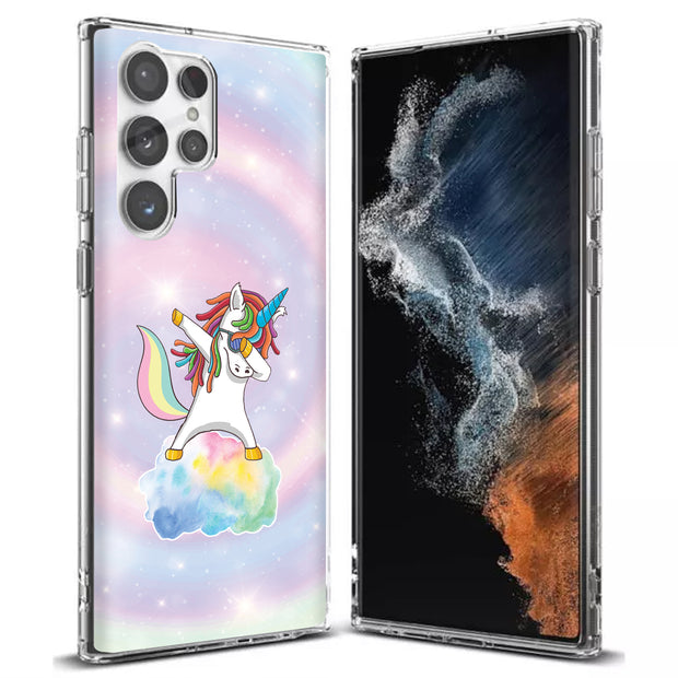 Unicorn Dabbing Print Slim Cover For Samsung Galaxy S (S24, S23, S22, S21 / Plus, FE, Ultra), Print in USA