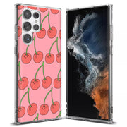 Cherry Print Slim Cover For Samsung Galaxy S (S24, S23, S22, S21 / Plus, FE, Ultra), Print in USA