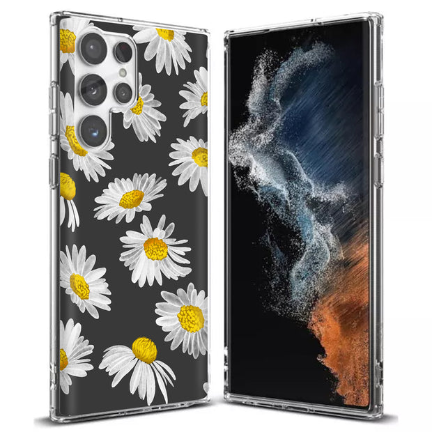 Daisy Floral Print Slim Cover For Samsung Galaxy S (S24, S23, S22, S21 / Plus, FE, Ultra), Print in USA