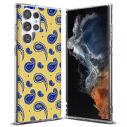 Paisley Yellow Print Slim Cover For Samsung Galaxy S (S24, S23, S22, S21 / Plus, FE, Ultra), Print in USA