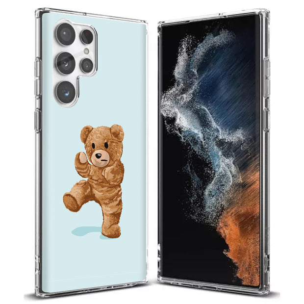 Teddy Fight Print Slim Cover For Samsung Galaxy S (S24, S23, S22, S21 / Plus, FE, Ultra), Print in USA