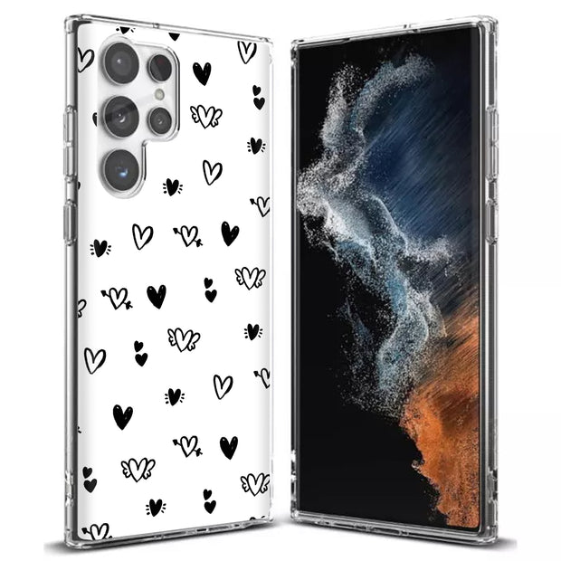 Flying Hearts Print Slim Cover For Samsung Galaxy S (S24, S23, S22, S21 / Plus, FE, Ultra), Print in USA