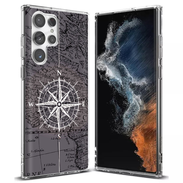 Map Compass Print Slim Cover For Samsung Galaxy S (S24, S23, S22, S21 / Plus, FE, Ultra), Print in USA