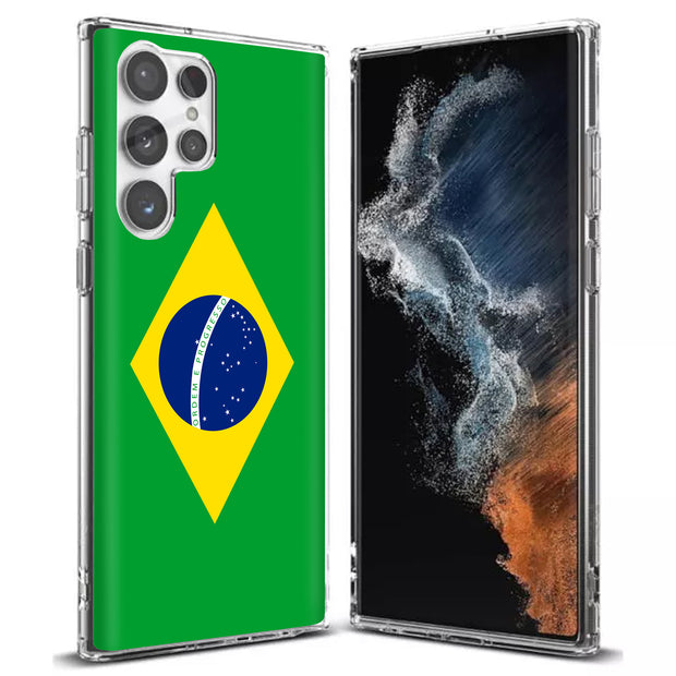 Flag Brazil Print Slim Cover For Samsung Galaxy S (S24, S23, S22, S21 / Plus, FE, Ultra), Print in USA