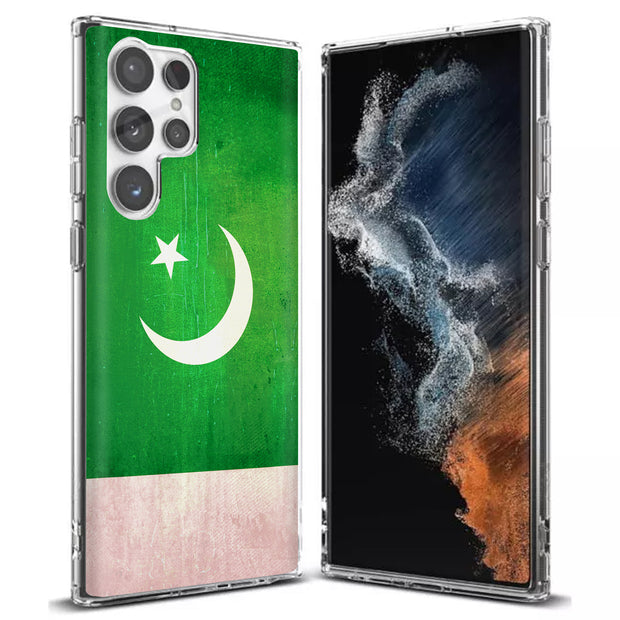 Pakistan Flag Print Slim Cover For Samsung Galaxy S (S24, S23, S22, S21 / Plus, FE, Ultra), Print in USA