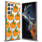 Orange Fruit Print Slim Cover For Samsung Galaxy S (S24, S23, S22, S21 / Plus, FE, Ultra), Print in USA