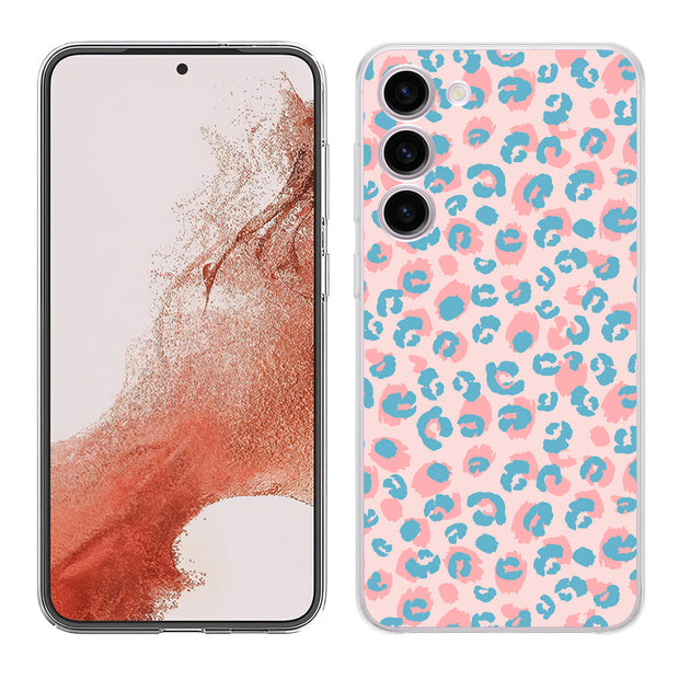 Pink Leopard Print Slim Cover For Samsung Galaxy S (S24, S23, S22, S21 / Plus, FE, Ultra), Print in USA