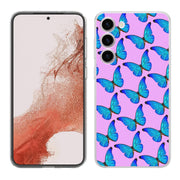 Blue Butterfly Print Slim Cover For Samsung Galaxy S (S24, S23, S22, S21 / Plus, FE, Ultra), Print in USA