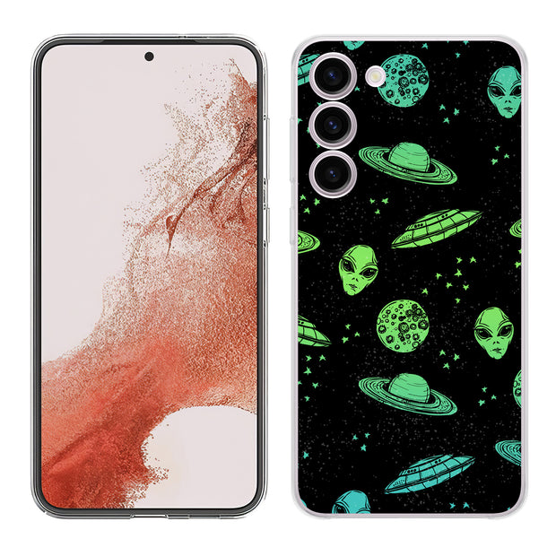 Space Alien Print Slim Cover For Samsung Galaxy S (S24, S23, S22, S21 / Plus, FE, Ultra), Print in USA