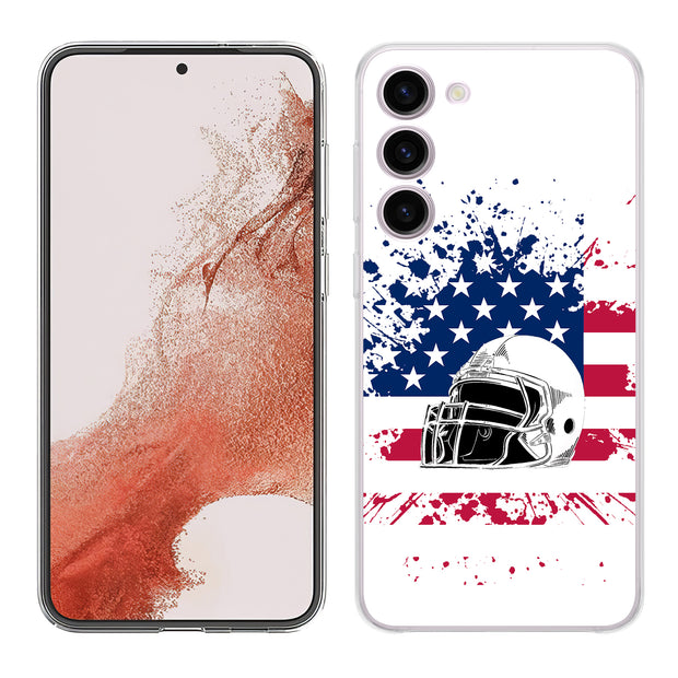 USA Flag Helmet Print Slim Cover For Samsung Galaxy S (S24, S23, S22, S21 / Plus, FE, Ultra), Print in USA