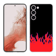 Red Flames Print Slim Cover For Samsung Galaxy S (S24, S23, S22, S21 / Plus, FE, Ultra), Print in USA