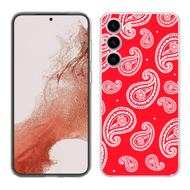 Paisley Red Print Slim Cover For Samsung Galaxy S (S24, S23, S22, S21 / Plus, FE, Ultra), Print in USA