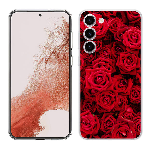 Red Rose Bush Print Slim Cover For Samsung Galaxy S (S24, S23, S22, S21 / Plus, FE, Ultra), Print in USA