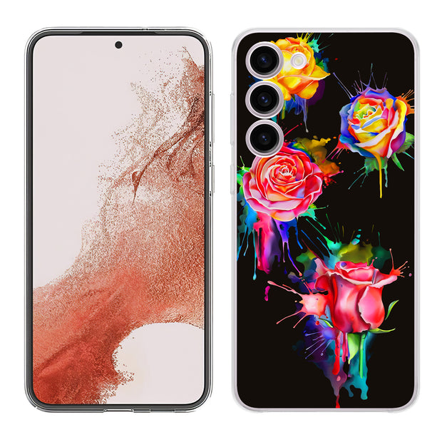 Watercolor Rose Print Slim Cover For Samsung Galaxy S (S24, S23, S22, S21 / Plus, FE, Ultra), Print in USA