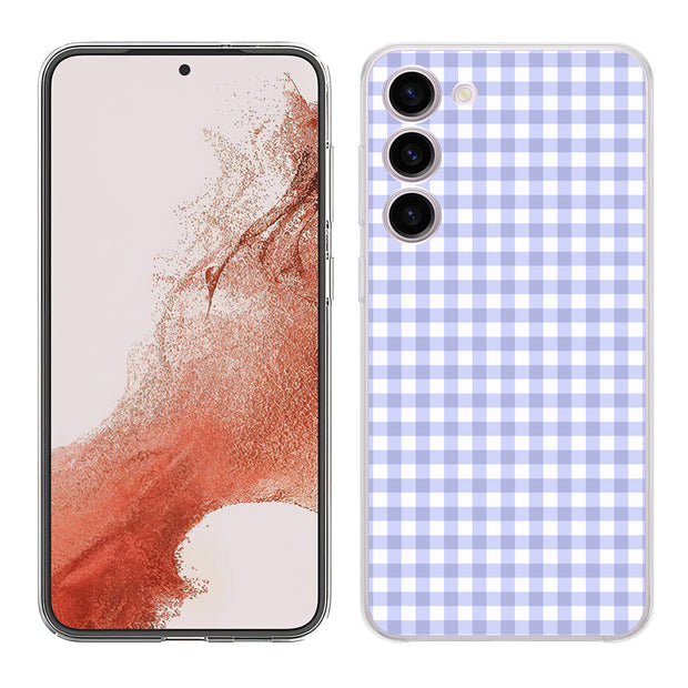 Blue Gingham Print Slim Cover For Samsung Galaxy S (S24, S23, S22, S21 / Plus, FE, Ultra), Print in USA