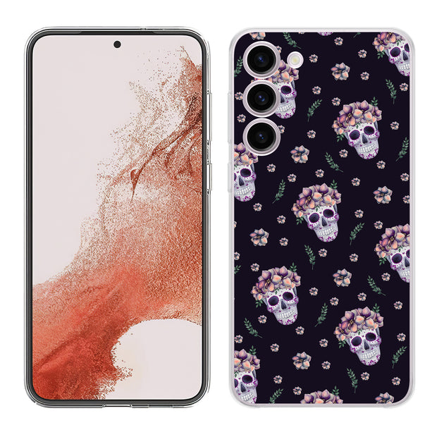 Skull Floral 1 Print Slim Cover For Samsung Galaxy S (S24, S23, S22, S21 / Plus, FE, Ultra), Print in USA