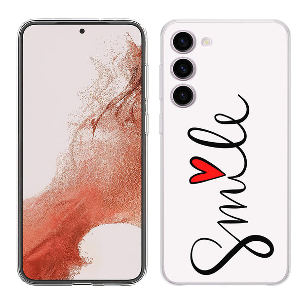 Smile Red Heart Print Slim Cover For Samsung Galaxy S (S24, S23, S22, S21 / Plus, FE, Ultra), Print in USA