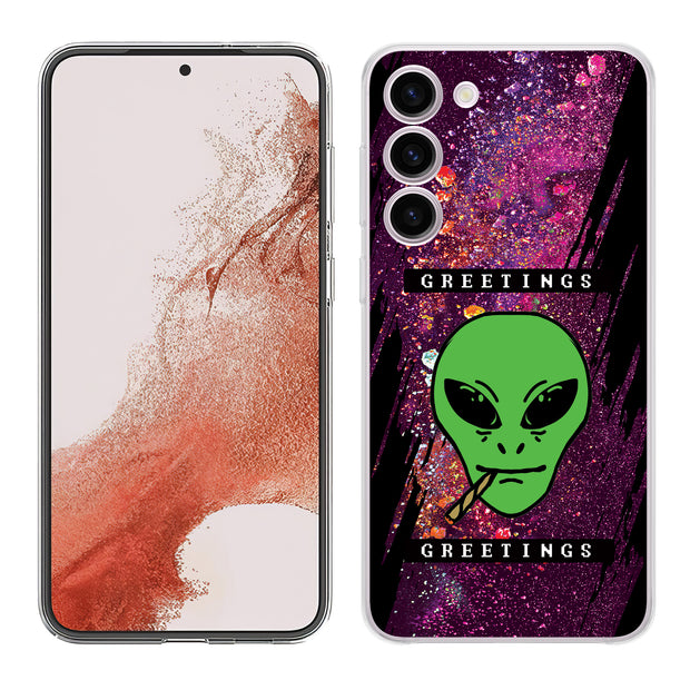 Alien Weed Print Slim Cover For Samsung Galaxy S (S24, S23, S22, S21 / Plus, FE, Ultra), Print in USA