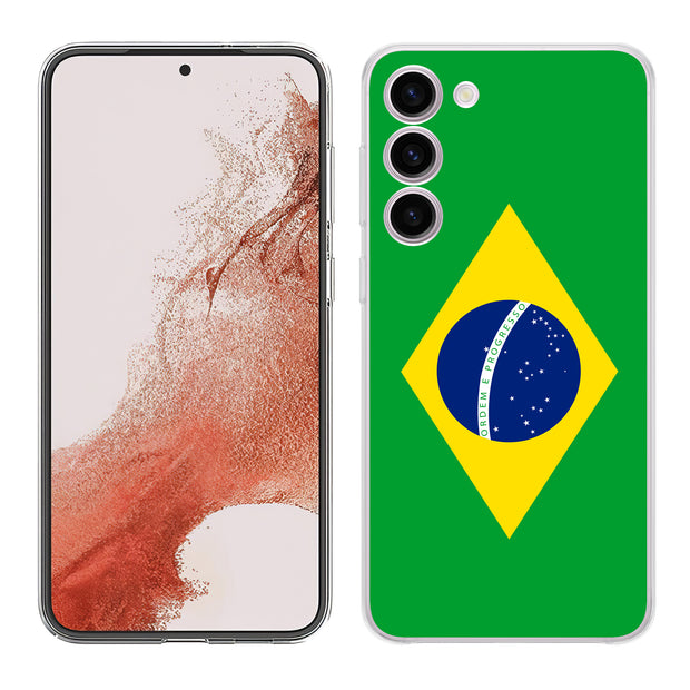 Flag Brazil Print Slim Cover For Samsung Galaxy S (S24, S23, S22, S21 / Plus, FE, Ultra), Print in USA