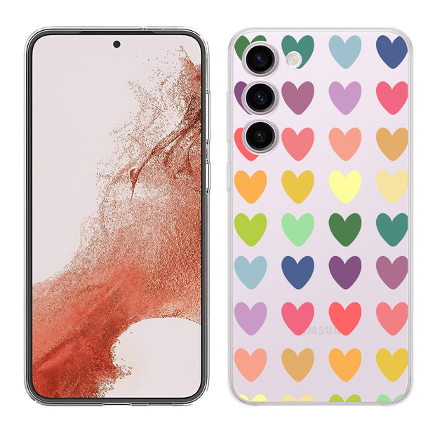 Colorful Hearts Print Slim Cover For Samsung Galaxy S (S24, S23, S22, S21 / Plus, FE, Ultra), Print in USA