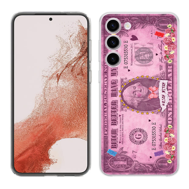 Rich Bitch Print Slim Cover For Samsung Galaxy S (S24, S23, S22, S21 / Plus, FE, Ultra), Print in USA