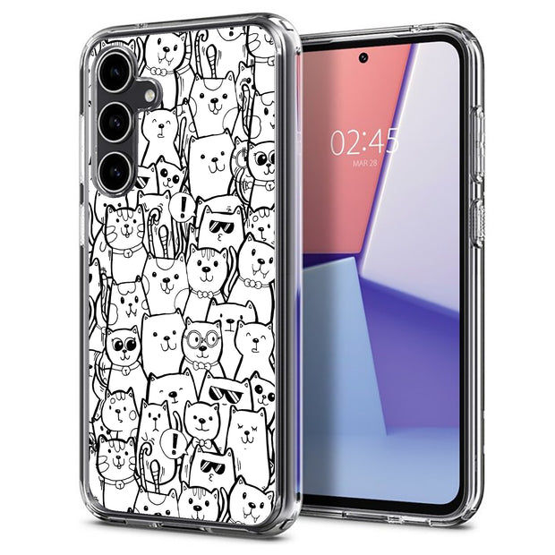 Comic Cat Print Slim Cover For Samsung Galaxy S (S24, S23, S22, S21 / Plus, FE, Ultra), Print in USA