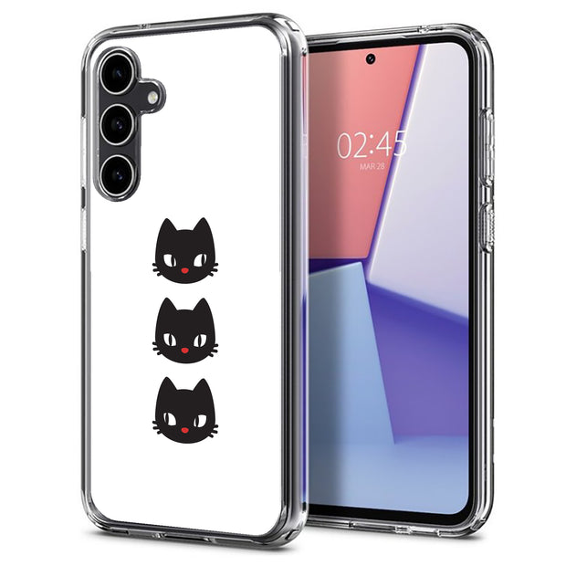 Black Cat Print Slim Cover For Samsung Galaxy S (S24, S23, S22, S21 / Plus, FE, Ultra), Print in USA