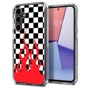 Checkers Flame Print Slim Cover For Samsung Galaxy S (S24, S23, S22, S21 / Plus, FE, Ultra), Print in USA