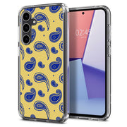 Paisley Yellow Print Slim Cover For Samsung Galaxy S (S24, S23, S22, S21 / Plus, FE, Ultra), Print in USA