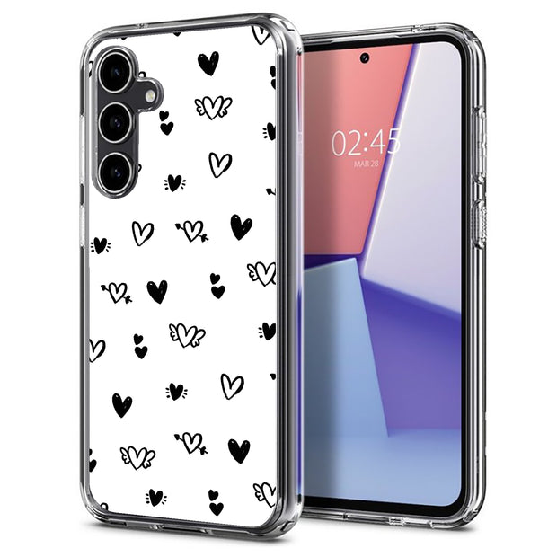 Flying Hearts Print Slim Cover For Samsung Galaxy S (S24, S23, S22, S21 / Plus, FE, Ultra), Print in USA