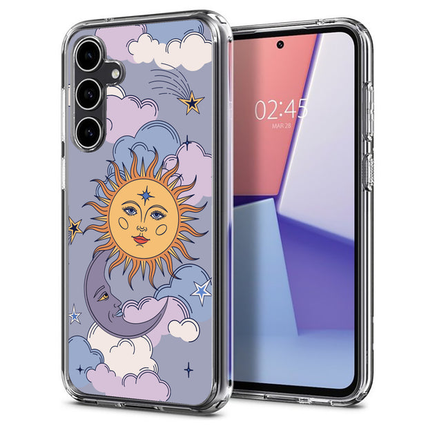 Sun Moon Stars Print Slim Cover For Samsung Galaxy S (S24, S23, S22, S21 / Plus, FE, Ultra), Print in USA