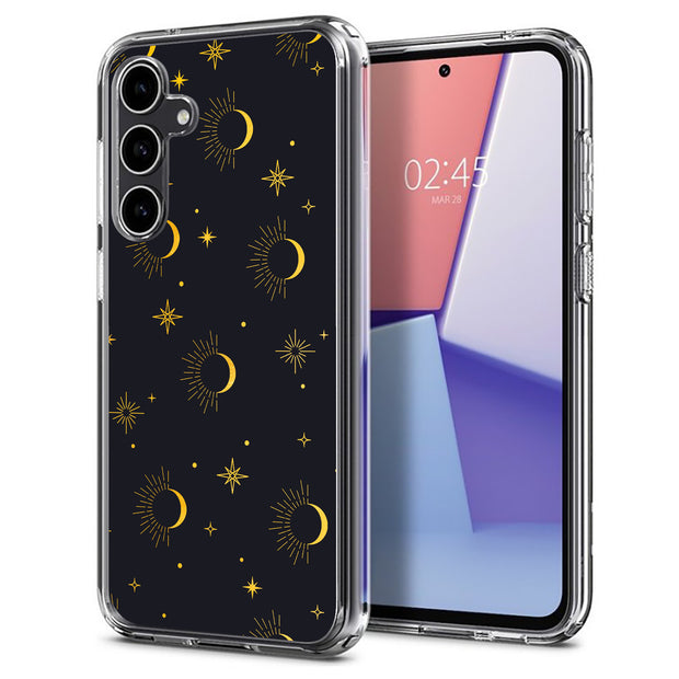 Moon Sun Stars Print Slim Cover For Samsung Galaxy S (S24, S23, S22, S21 / Plus, FE, Ultra), Print in USA