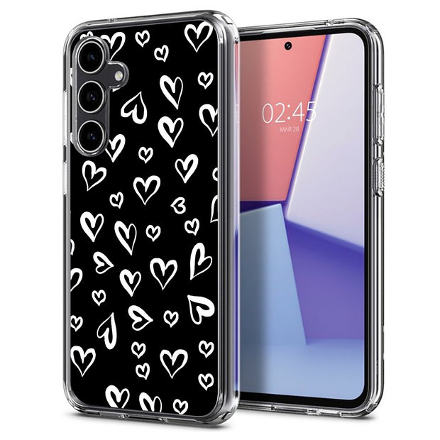 White Hearts Print Slim Cover For Samsung Galaxy S (S24, S23, S22, S21 / Plus, FE, Ultra), Print in USA