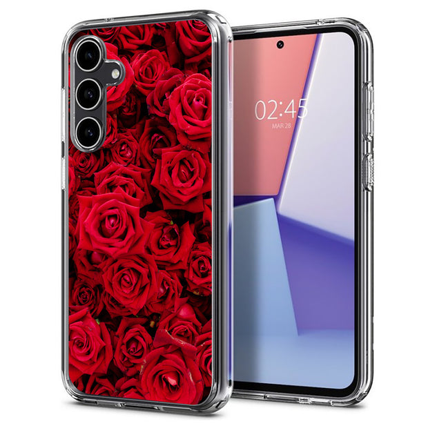 Red Rose Bush Print Slim Cover For Samsung Galaxy S (S24, S23, S22, S21 / Plus, FE, Ultra), Print in USA