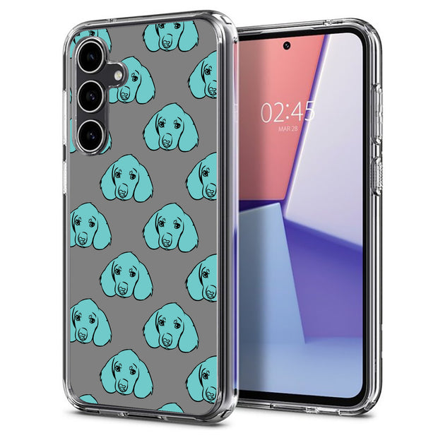 Blue Dog Print Slim Cover For Samsung Galaxy S (S24, S23, S22, S21 / Plus, FE, Ultra), Print in USA