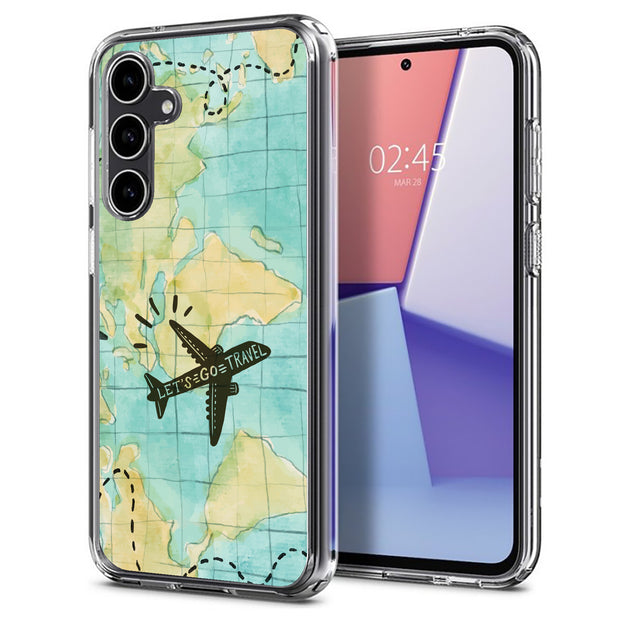 Travel World Print Slim Cover For Samsung Galaxy S (S24, S23, S22, S21 / Plus, FE, Ultra), Print in USA