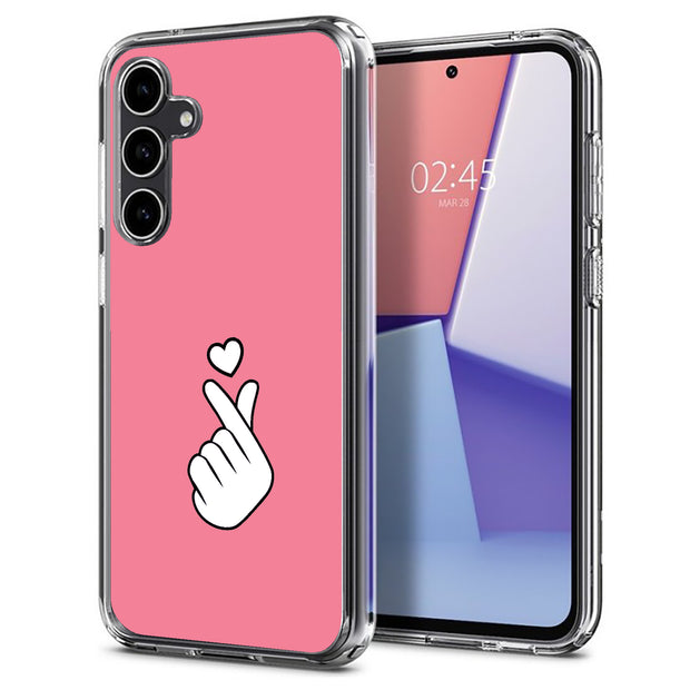 Finger Heart Print Slim Cover For Samsung Galaxy S (S24, S23, S22, S21 / Plus, FE, Ultra), Print in USA